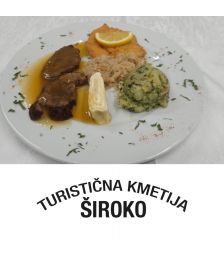 Vikend kosilo za 2 osebi, Turistična kmetija Široko, Most na Soči (Vrednostni bon, izvajalec storitev: BEVK ALJAŽ, Nosilec dopol. dej. na kmetiji)