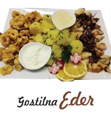 Plošča lignjev za 2 osebi, Gostilna Eder, Sv. Ana v Slovenskih goricah (Vrednostni bon, izvajalec storitev: NATALIJA MONIKA EDER KRAMBERGER S.P.)