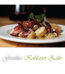 Hobotnica v pecici za 2 osebi, Gostilna Koblarjev zaliv, Kamnica (Vrednostni bon, izvajalec storitev: MATEJA KOBLAR S.P. - GOSTILNA KOBLAR)