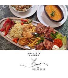 Plošča Makedonka za dve osebi, Gostišče Kužner pri Makedonki, Maribor (Vrednostni bon, izvajalec storitev: BAT-MONT, Mishovski Blagoj s.p.)