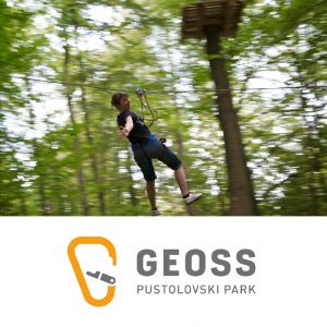Orjaška vstopnica za park in spust po jeklenici za 1 osebo, Pustolovski park Geoss, Vače (Vrednostni bon, izvajalec storitev: PUSTOLOVSKI PARK GEOSS D.O.O.)