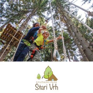 Družinska karta za 2 odrasli osebi + 1 otroka za obisk v družinskem adrenalinskem parku, Družinski park Stari Vrh, Poljane nad Škofjo Loko (Vrednostni bon, izvajalec storitev: VEVRCA D.O.O.)